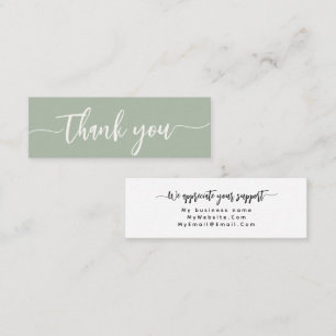 Custom Thank You Minimalist Modern Elegant Script Mini Business Card