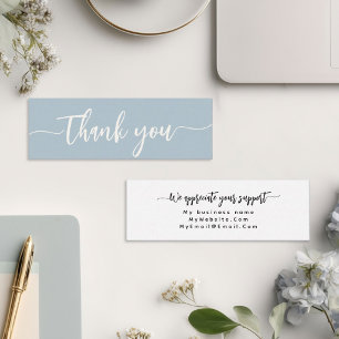 Custom Thank You Minimalist Modern Elegant Script Mini Business Card