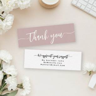Custom Thank You Minimalist Modern Elegant Script Mini Business Card