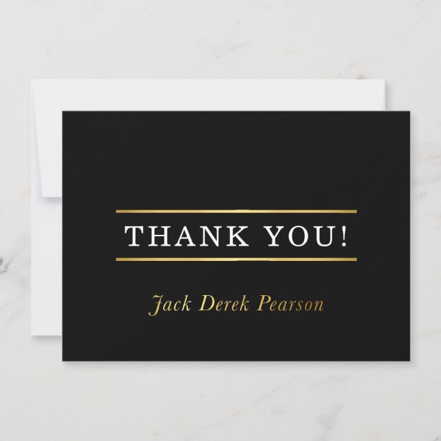 CUSTOM THANK YOU modern simple black white gold (Front)