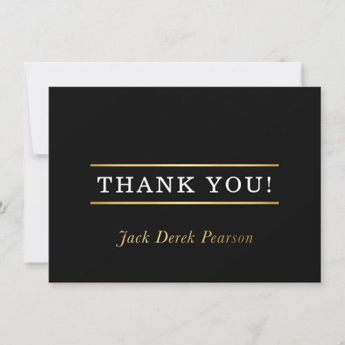 CUSTOM THANK YOU modern simple black white gold