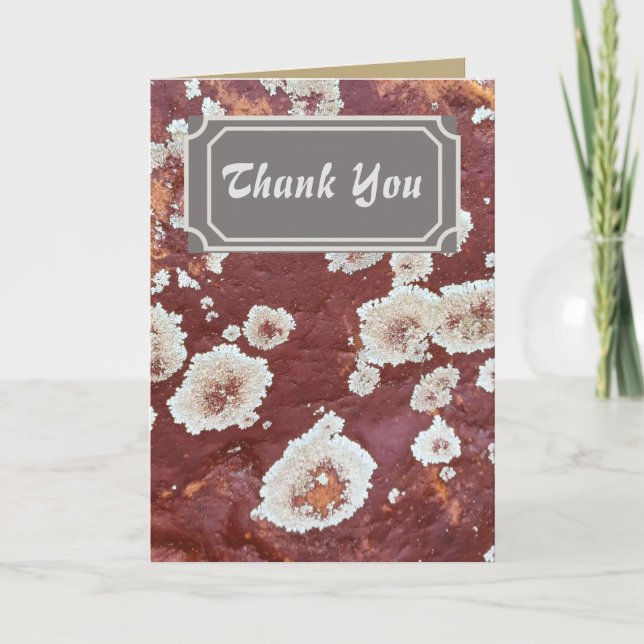Custom Thank You Nature Red Rock Lichen Card (Front)