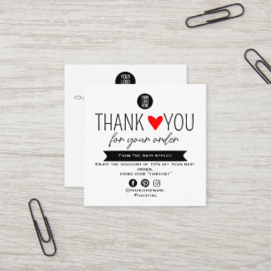 Custom Thank You package insert With Logo & Offer