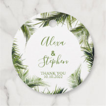 Custom Thank You Palm Leaves Tropical Wedding