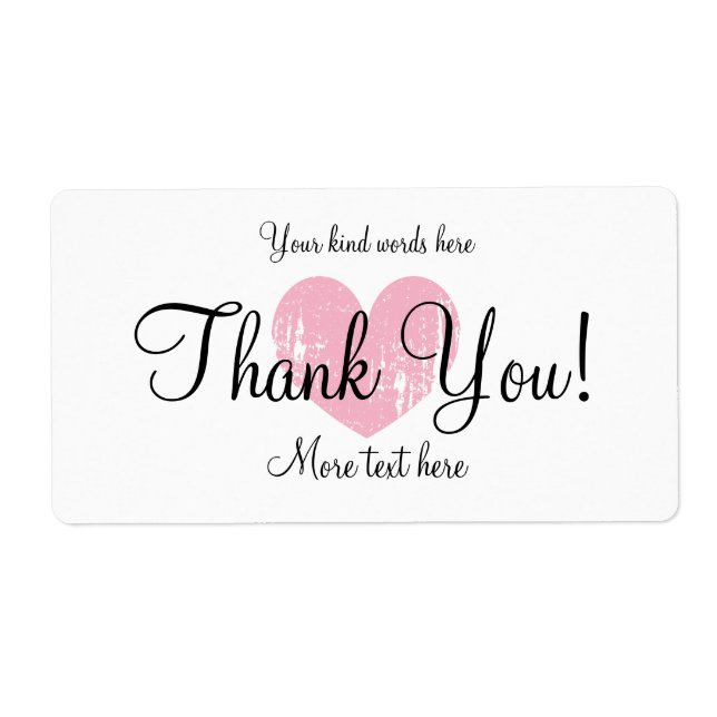 Custom thank you party favor water bottle labels (Front)