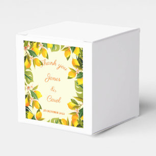 Custom Thank you Party watercolor vintage Lemon Favor Boxes