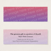 Custom Thank You Photo Bookmark w/Emerson Quote (Front & Back)