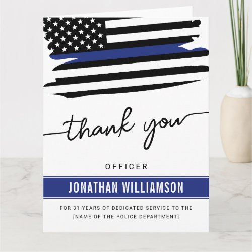 Custom Thank You Police Officer Retirement Card