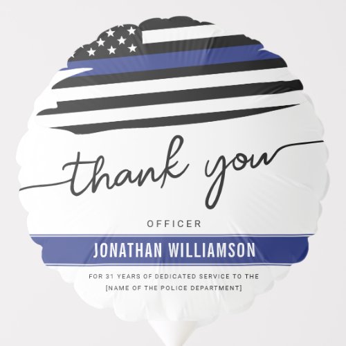 Custom Thank You Police Officer Retirement Gift Balloon