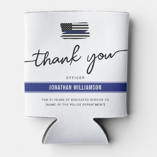 Custom Thank You Police Officer Retirement Gift Can Cooler