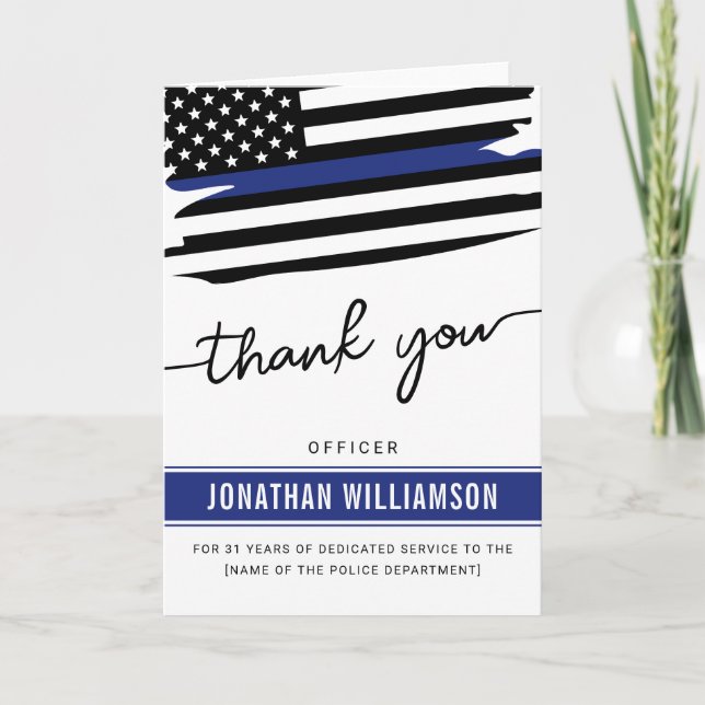 Custom Thank You Police Officer Retirement Gift Card (Front)