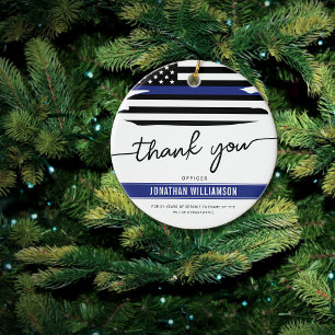 Custom Thank You Police Officer Retirement Gift Ceramic Ornament
