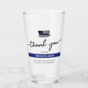 Custom Thank You Police Officer Retirement Gift Glass