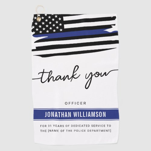 Custom Thank You Police Officer Retirement Gift Golf Towel