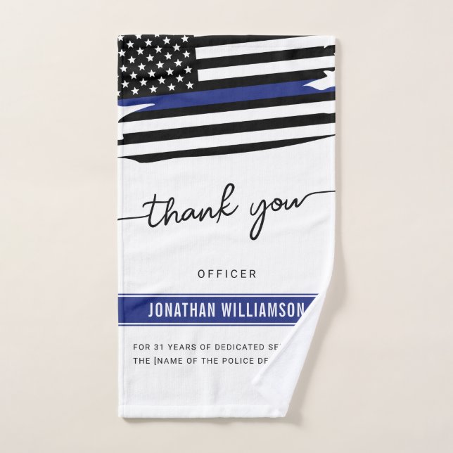 Custom Thank You Police Officer Retirement Gift Hand Towel (Hand Towel)