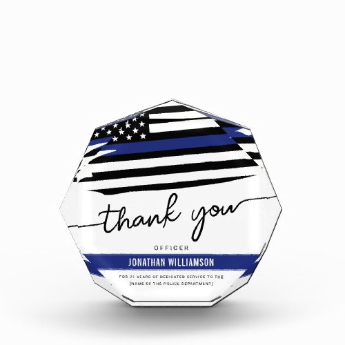 Custom Thank You Police Officer Retirement Gift Photo Block