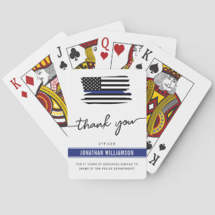 Custom Thank You Police Officer Retirement Gift Poker Cards