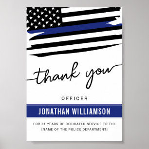 Custom Thank You Police Officer Retirement Gift Poster