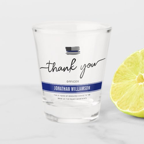 Custom Thank You Police Officer Retirement Gift Shot Glass