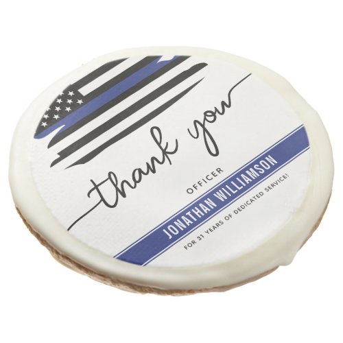Custom Thank You Police Officer Retirement Gift Sugar Cookie