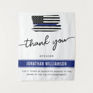 Custom Thank You Police Officer Retirement Gift Tapestry