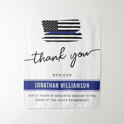 Custom Thank You Police Officer Retirement Gift Tapestry