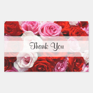 Custom "Thank You" Roses Rectangular Sticker