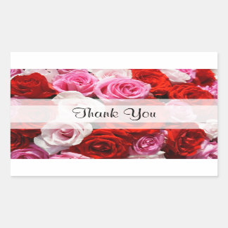 Custom "Thank You" Roses Rectangular Sticker