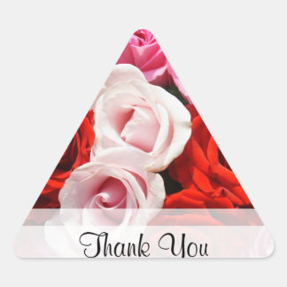 Custom "Thank You" Roses Triangle Sticker