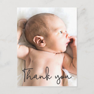 Custom Thank You Script Baby Photo Postcard