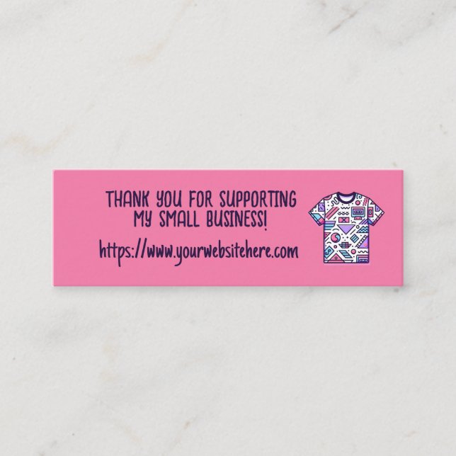 Custom Thank You Shirt Small Business  Mini Business Card (Front)