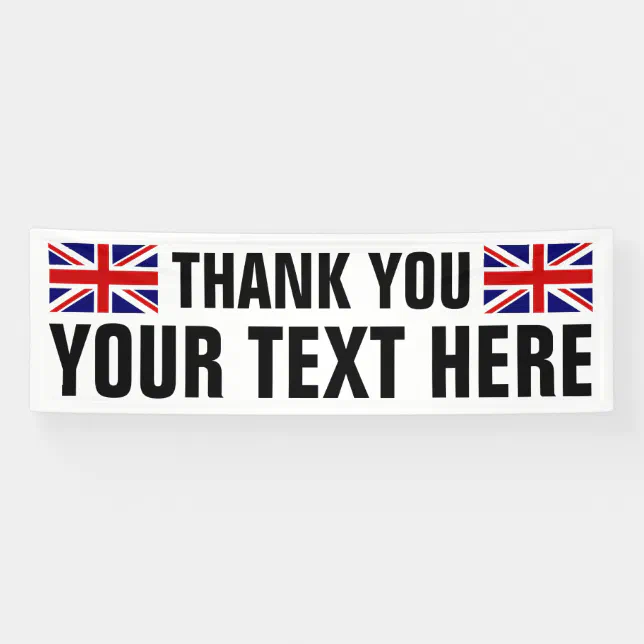 Custom Thank You sign banner with English flags | Zazzle