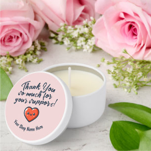 Custom Thank You So Much For Your Support Business Mini Candle Favors