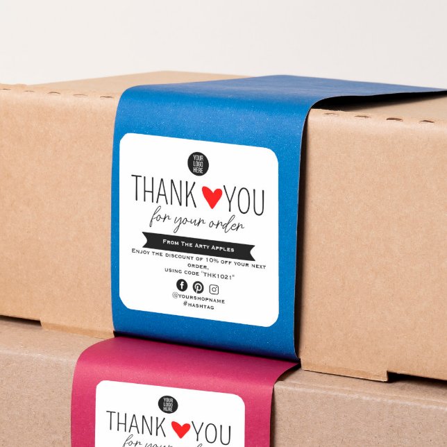 Custom Thank You Sticker With Logo & Offer (Creator Uploaded)