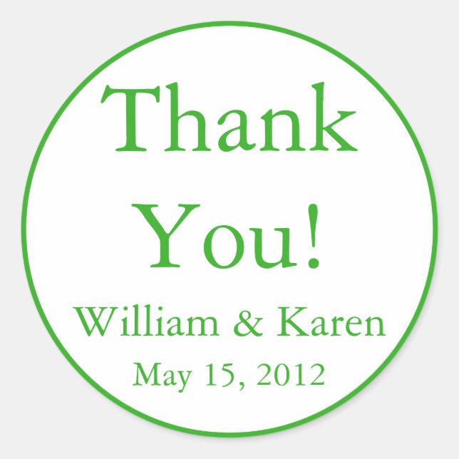 Custom Thank You Stickers and Favor Labels (Front)