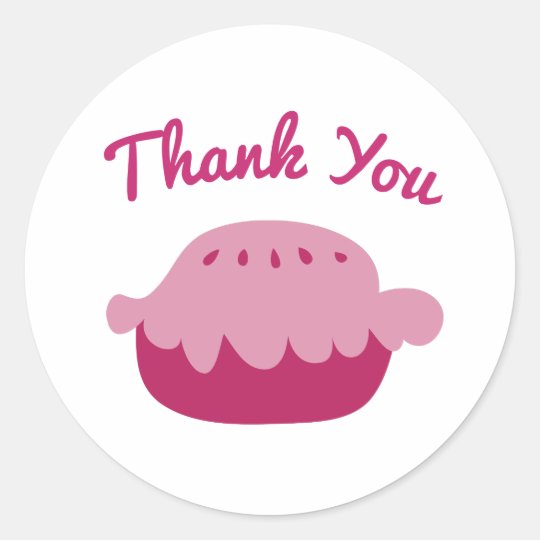 Custom thank you stickers with apple pie design