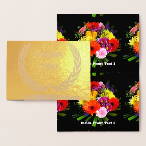Custom Thank you Text Greeting Cards Foil Card
