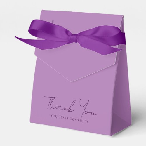 Custom Thank You Text Solid Color Lavender Favor Boxes