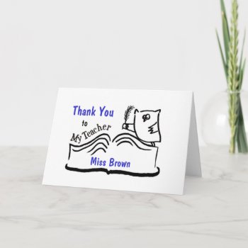 Custom Thank You To My Teacher Owl Greeting Cards by goodmoments at Zazzle