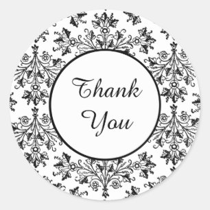 Custom Thank You Vintage Floral Pattern Sticker