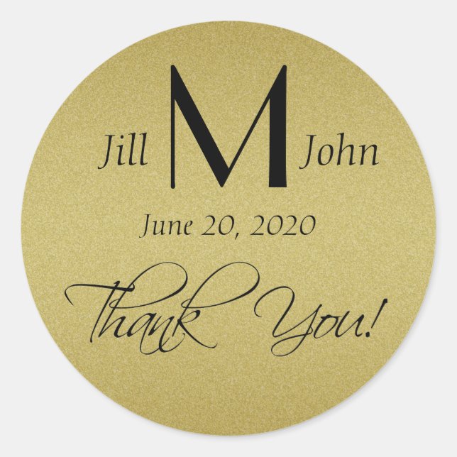 Custom Thank You Wedding Favor Stickers (Front)
