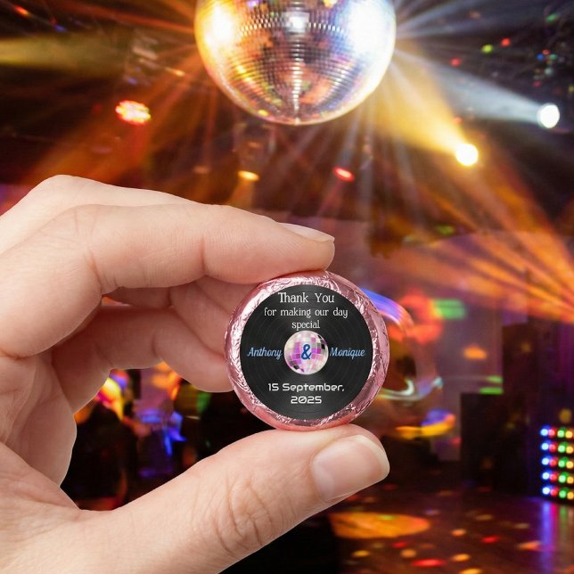 Custom Thank You Wedding Favors: Pink Disco Ball Hershey®'s Kisses® (Creator Uploaded)