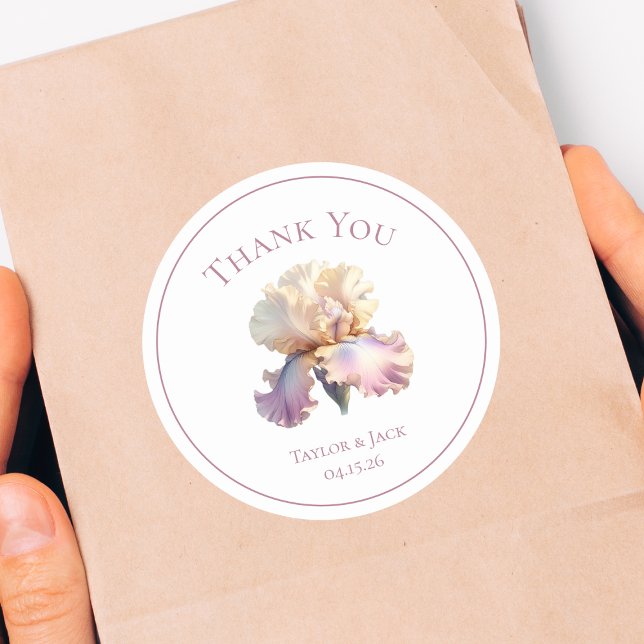 Custom Thank You Wedding Label Blush Flower (Creator Uploaded)