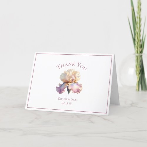 Custom Thank You Wedding Label Blush Flower