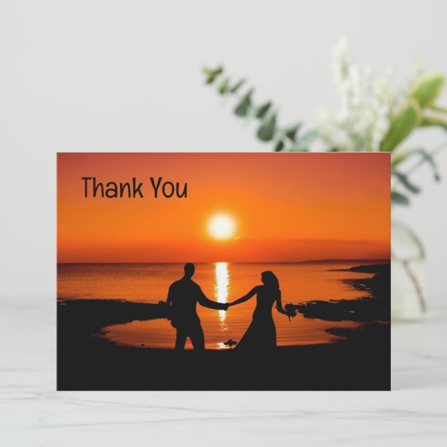 Custom Thank You Wedding Photo Thank You Card (Standing Front)