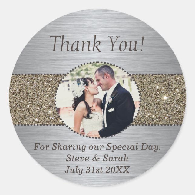 Custom Thank You Wedding Stickers (Front)