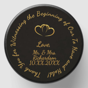 Custom Thank Your Black & Gold Candle Wedding Mini Candle Favors