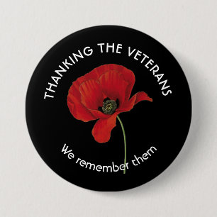Custom THANKING THE VETERANS We Remember Them Button