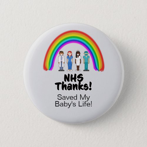 Custom Thanks NHS Doctors Nurses Rainbow Color Button