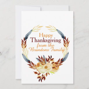 Custom Thanksgiving Autumn Leaves Holiday card